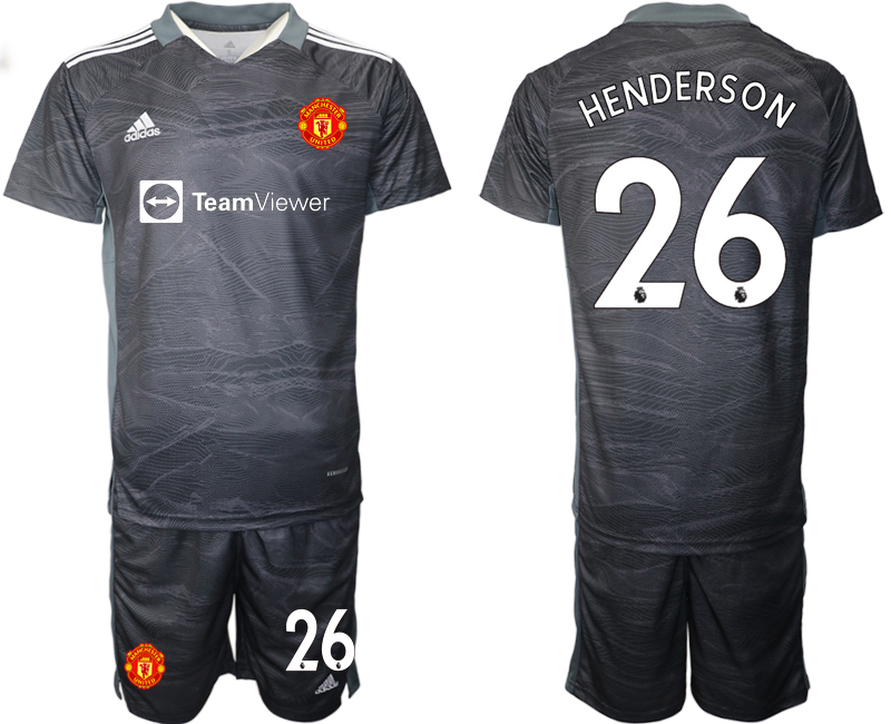 Men 2021-2022 Club Manchester United black goalkeeper #26 Soccer Jersey->manchester united jersey->Soccer Club Jersey